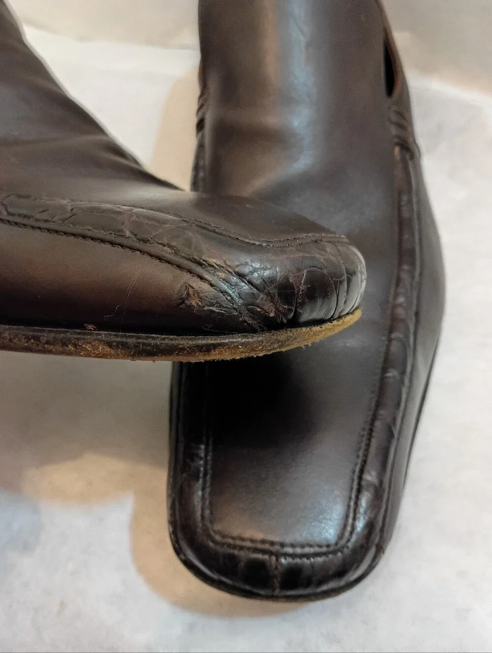 Brown Gucci loafers Croc Embossed UK 9.5 Us 10
